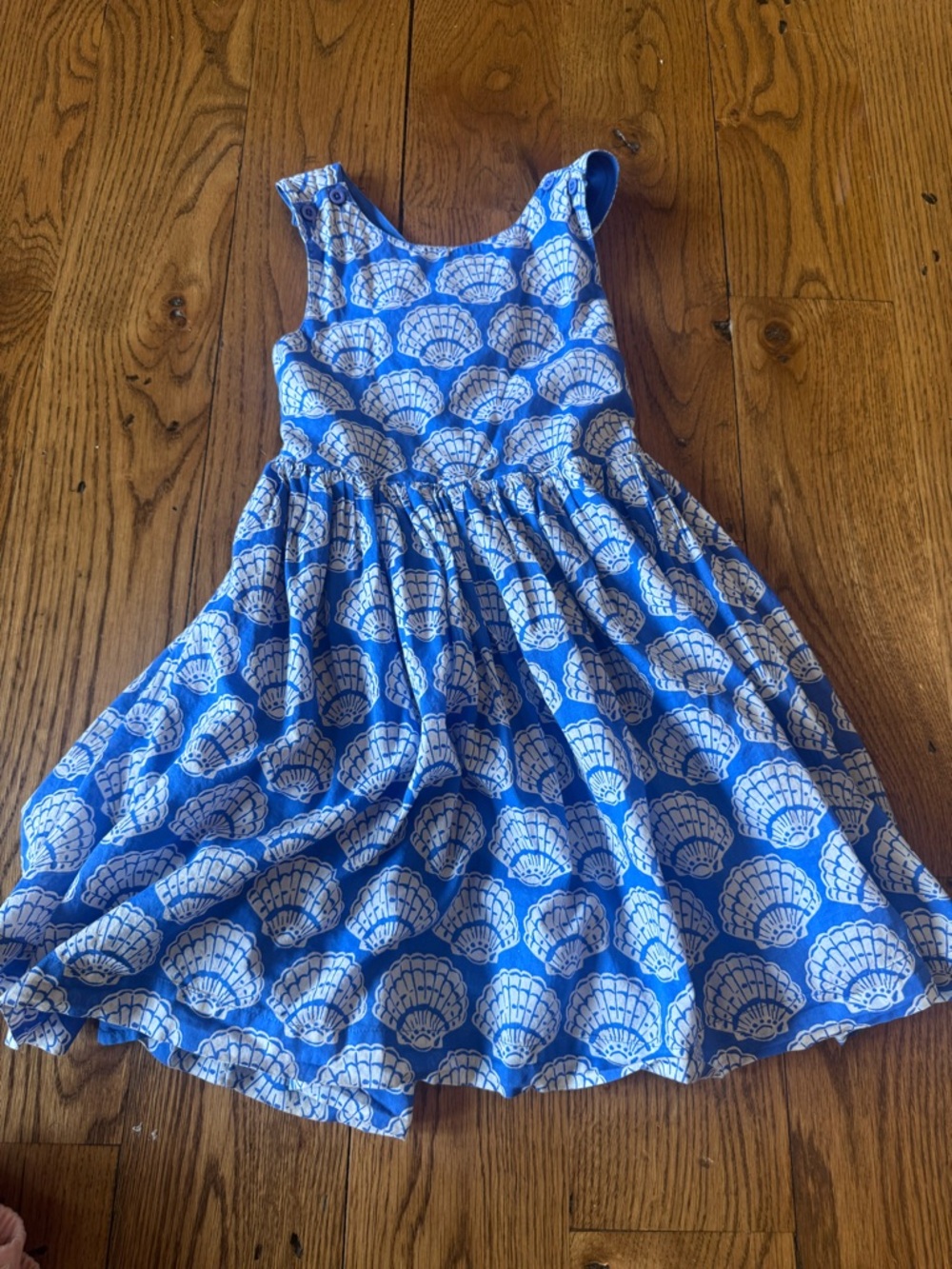 Mini Boden Blue and White Shell-Pattern Sundress - Picture 2 of 4